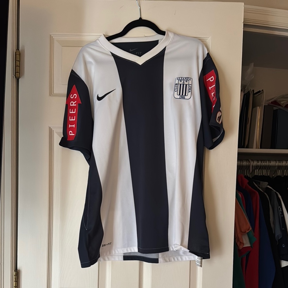 Nike Blue and White Soccer Jersey
